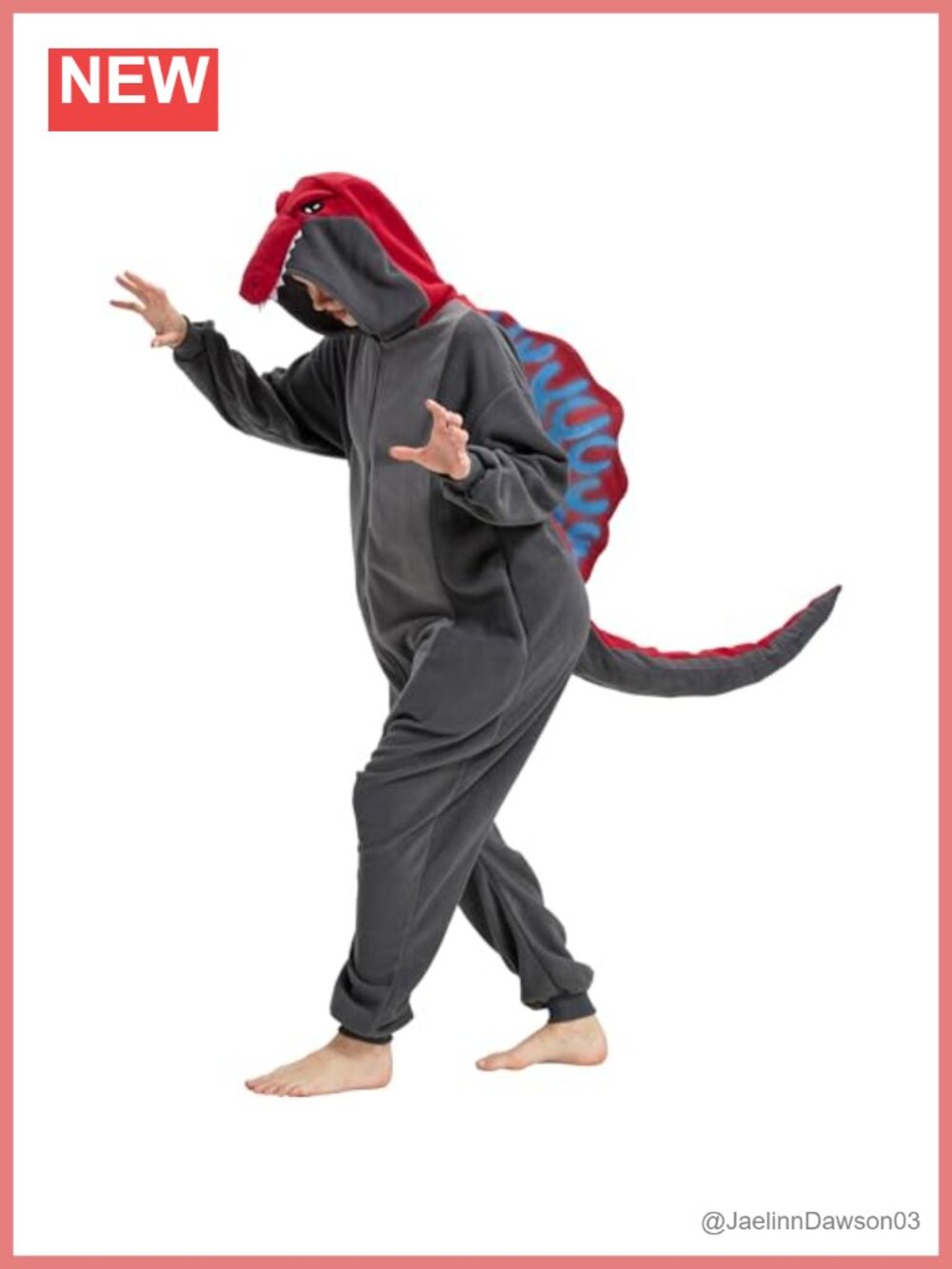 Adult Spinosaurus Dinosaur Onesie Fleece Costume Pajama Cosplay
